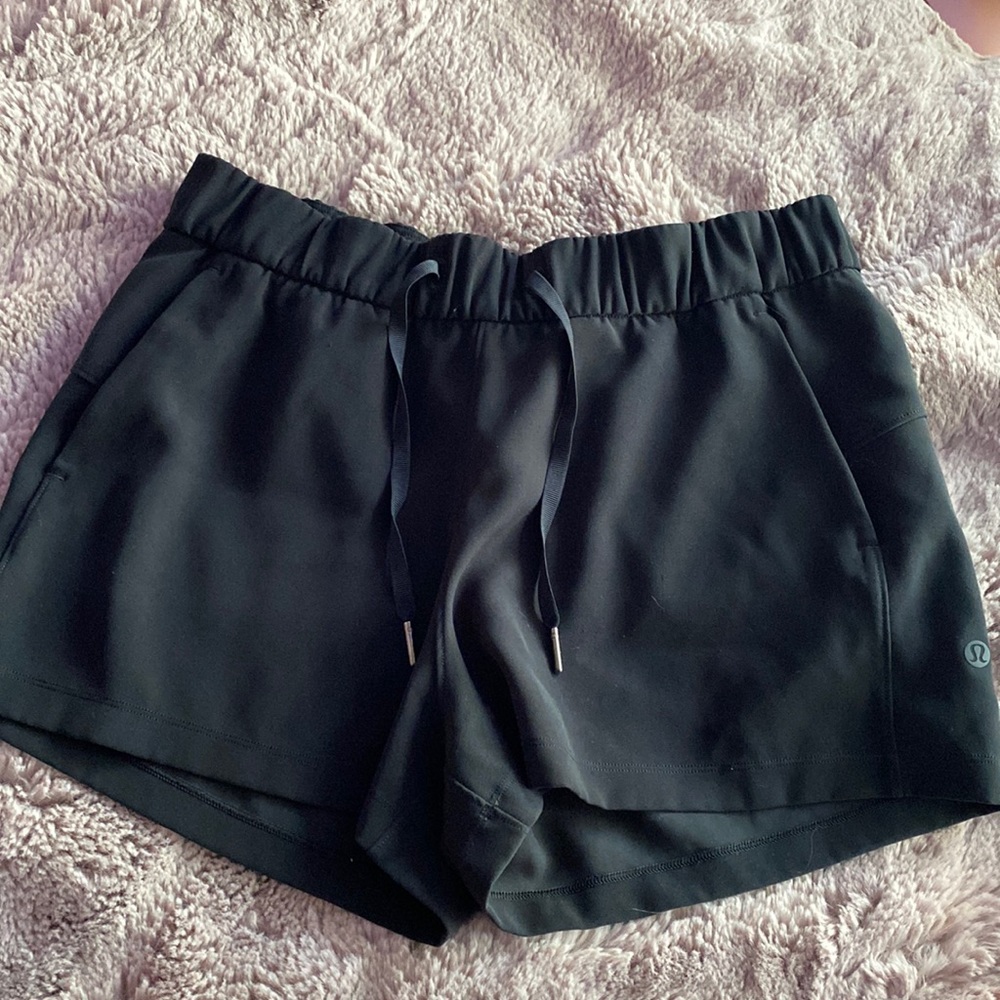 Black Lulu Lemon athletic shorts